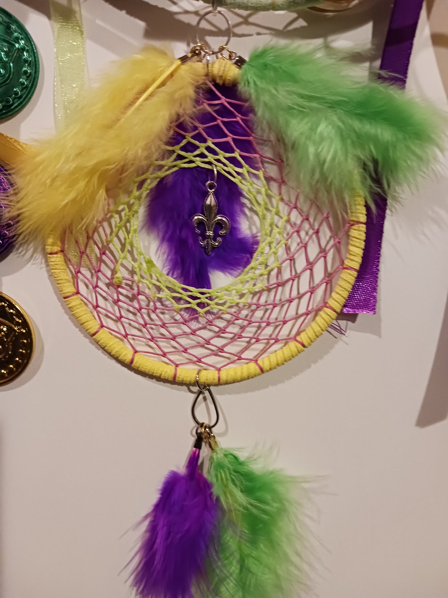 Mardi Gras Dream Catcher - Handcrafted by Tabu