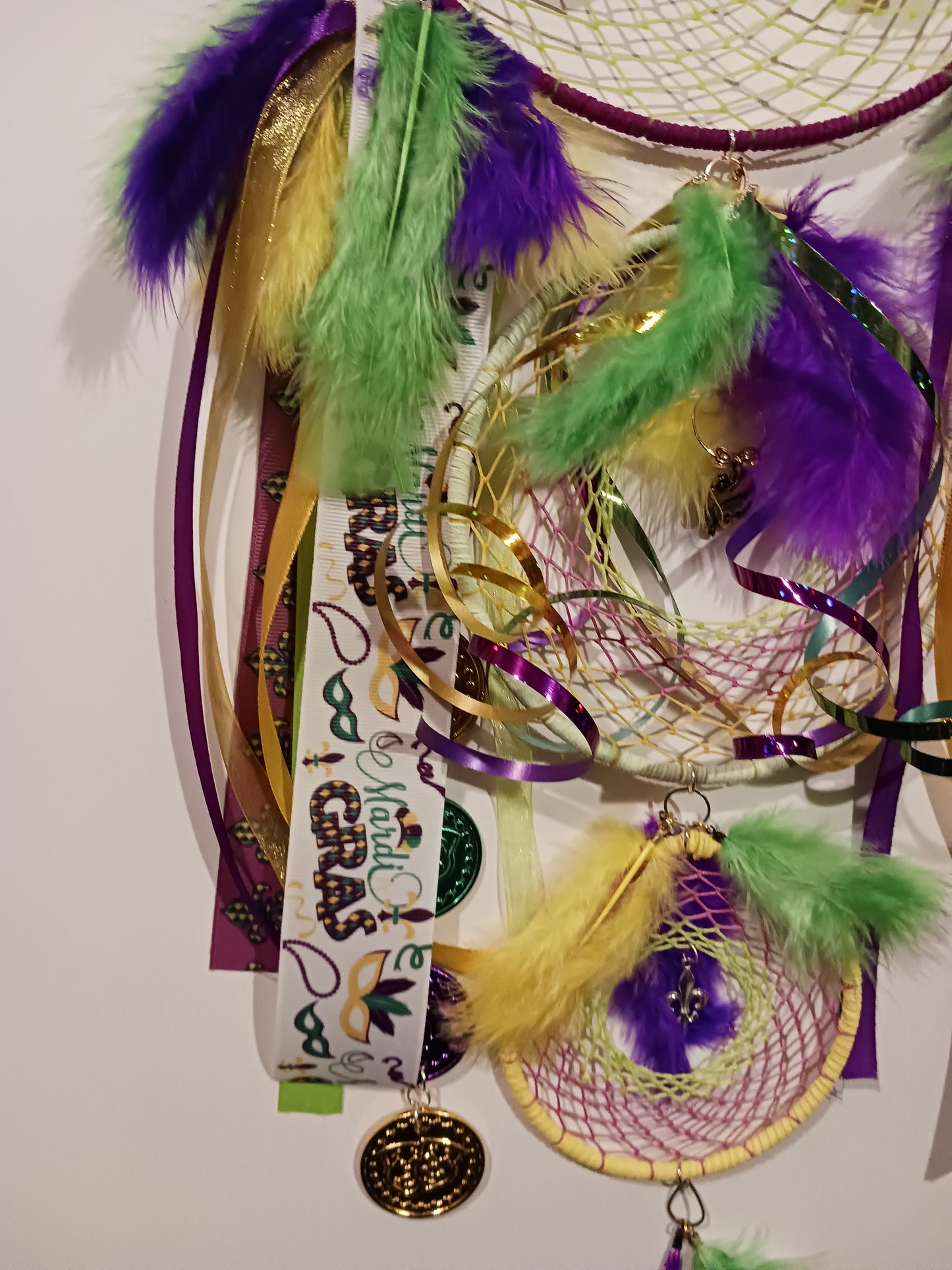 Mardi Gras Dream Catcher - Handcrafted by Tabu