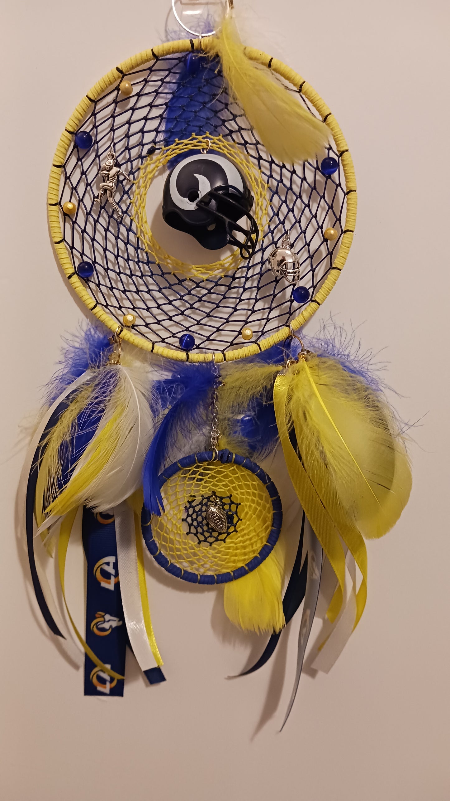 Los Angeles Rams Sol Gold Dream Catcher - Handcrafted by Tabu