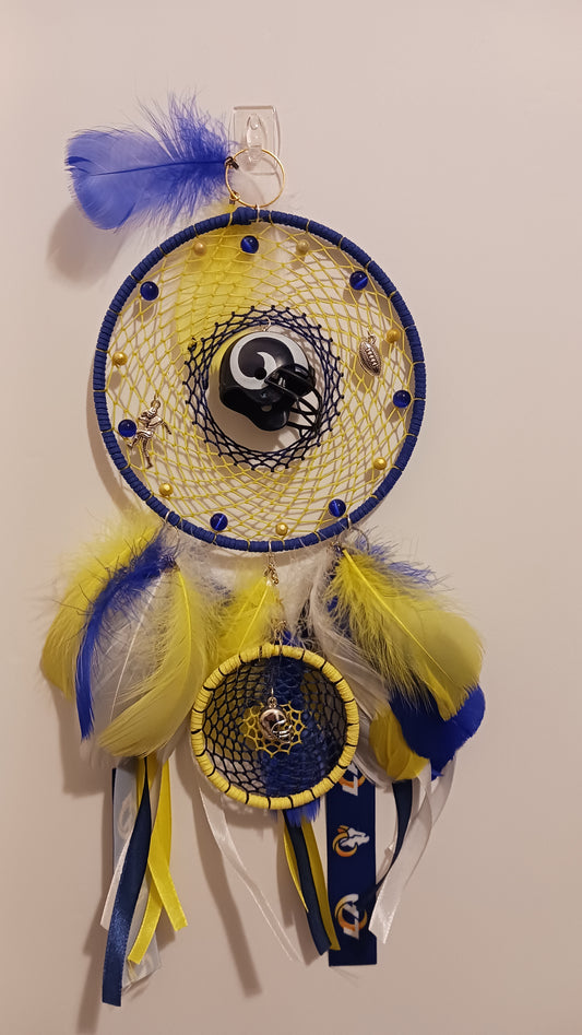 Los Angeles Rams Blue Dream Catcher - Handcrafted by Tabu