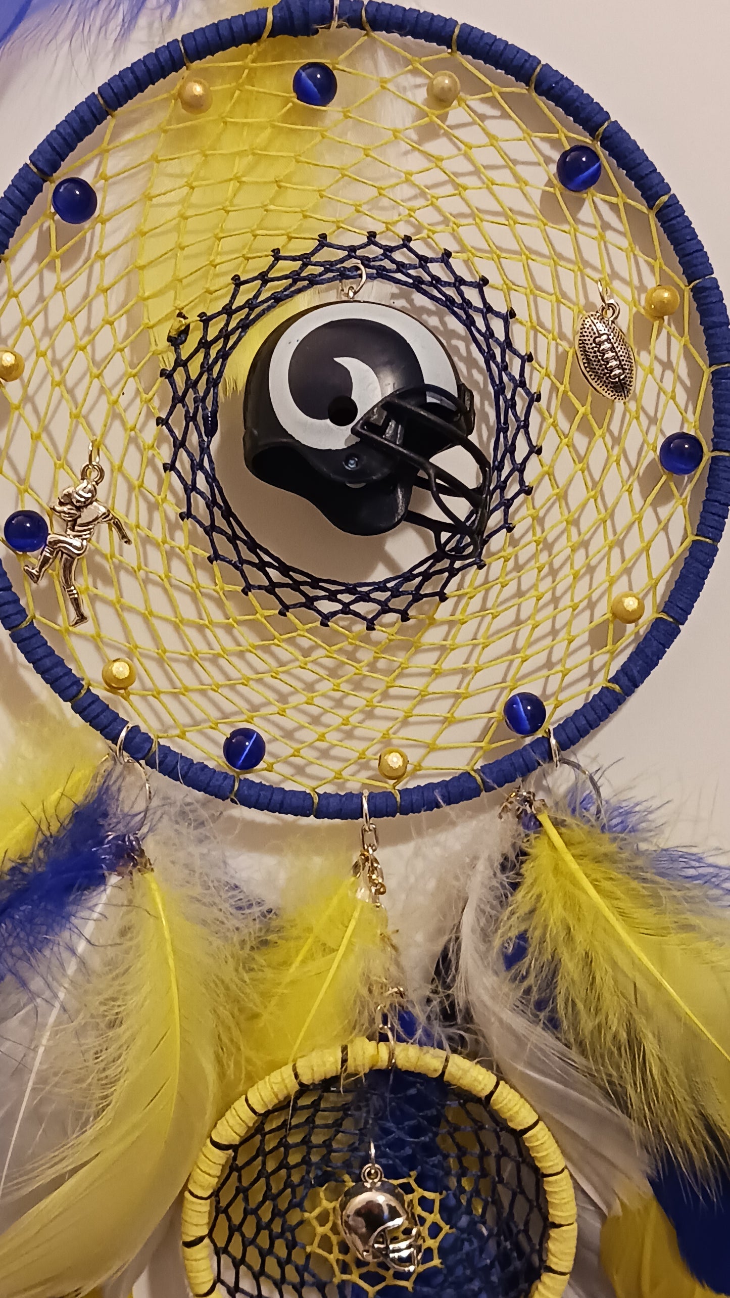 Los Angeles Rams Blue Dream Catcher - Handcrafted by Tabu