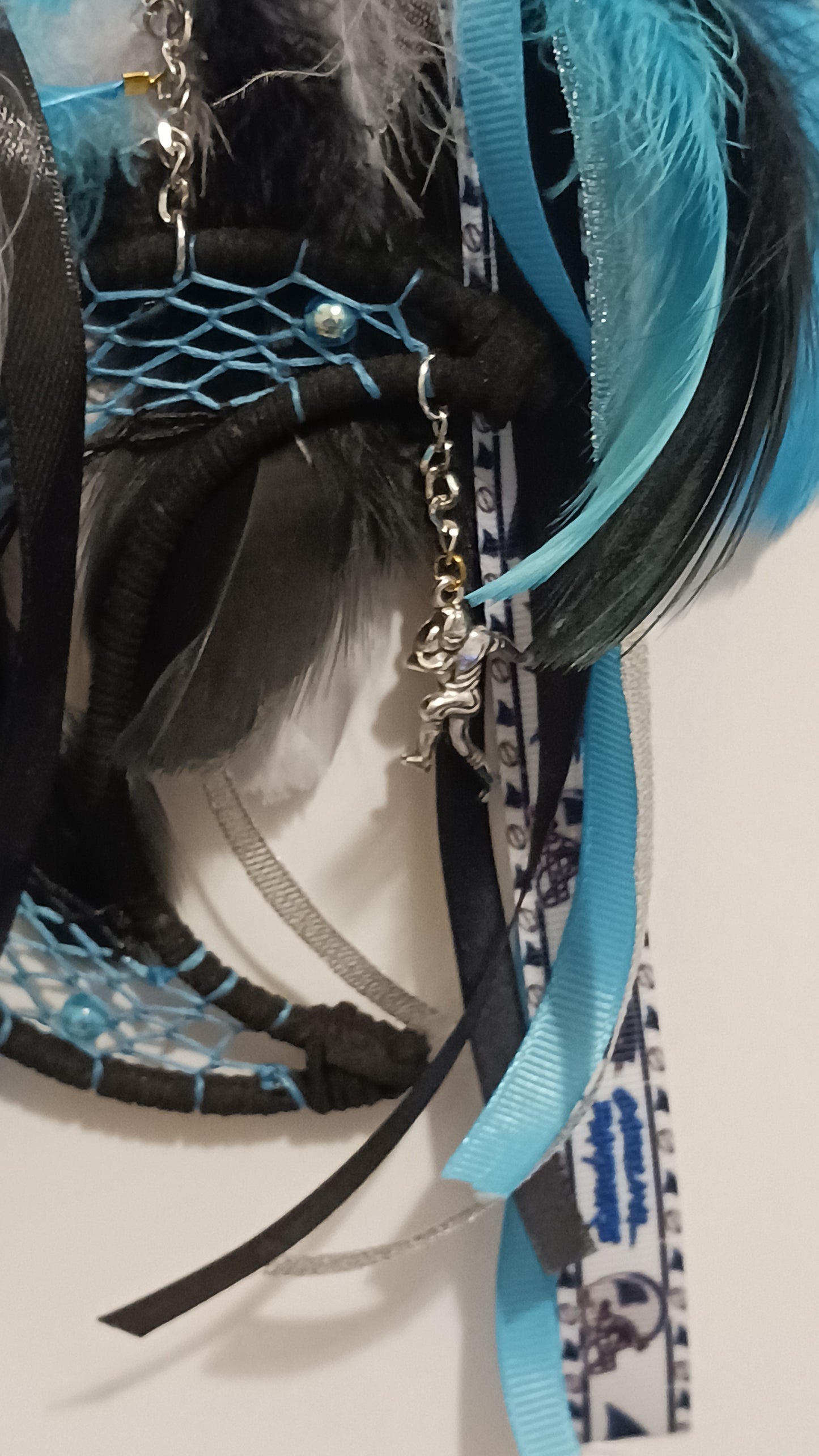 Carolina Panthers Halfmoon Dream Catcher - Handcrafted by Tabu