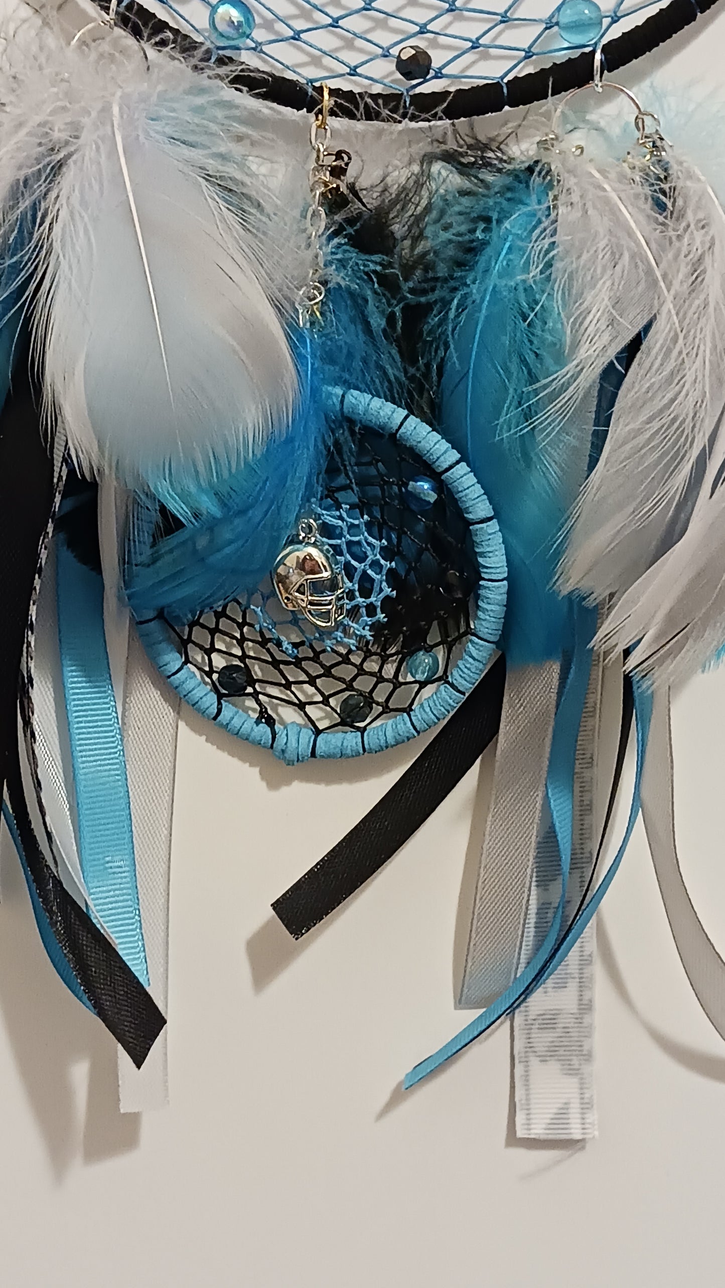 Carolina Panthers Full Moon Dream Catcher - Handcrafted by Tabu