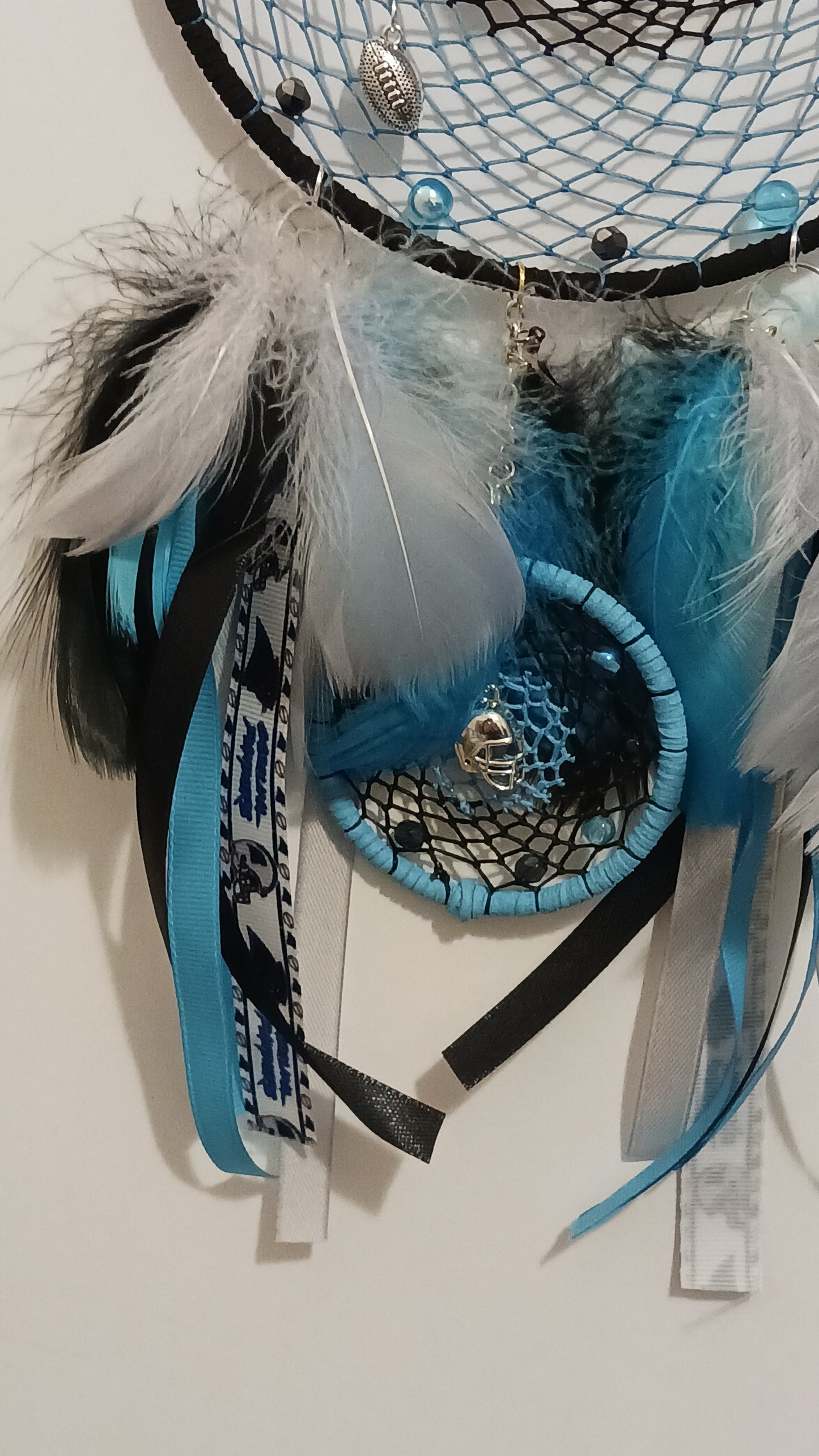 Carolina Panthers Full Moon Dream Catcher - Handcrafted by Tabu