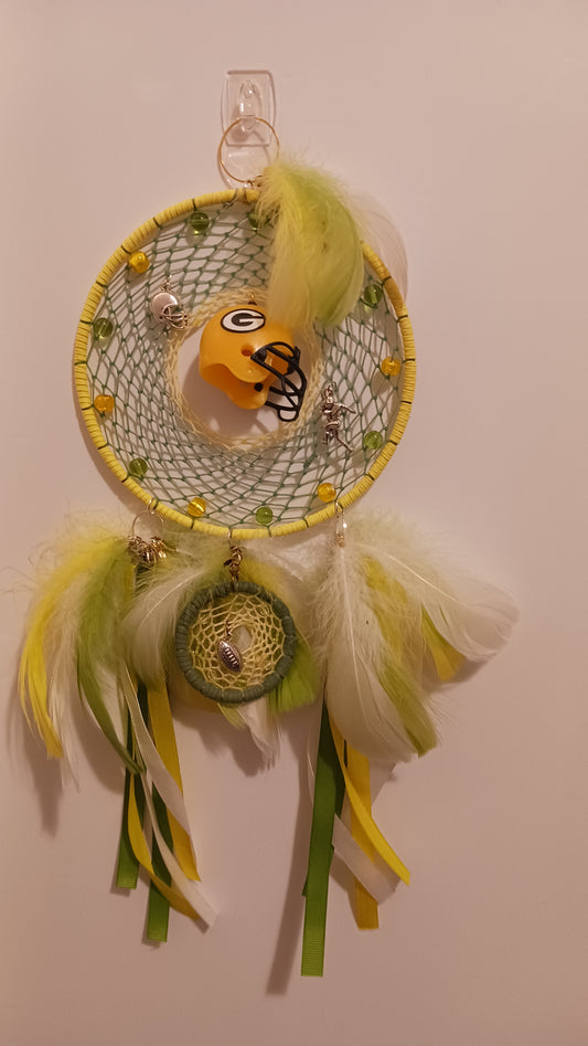 Green Bay Packers Yellow Dream Catcher - Handcrafted by Tabu