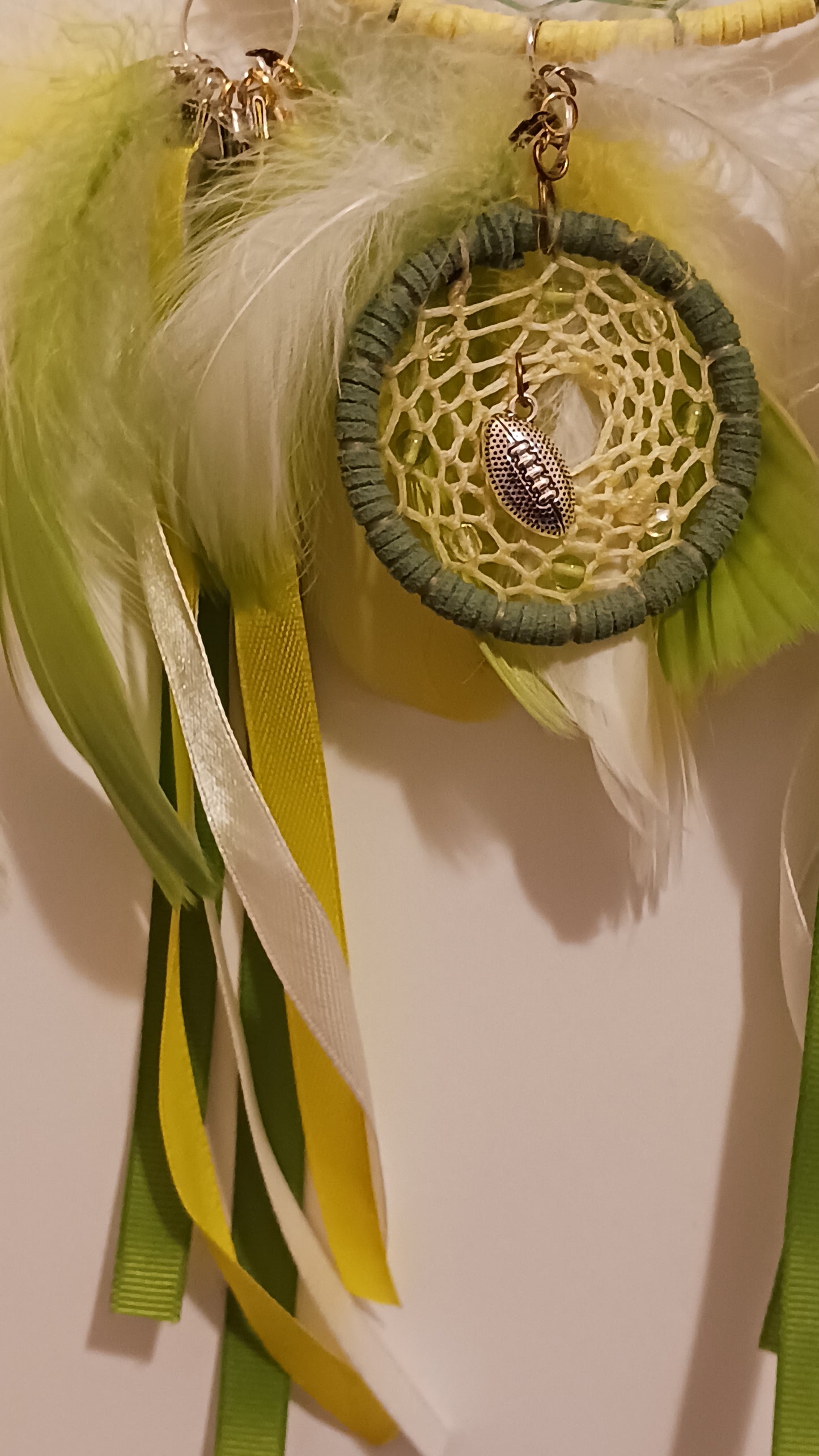 Green Bay Packers Yellow Dream Catcher - Handcrafted by Tabu