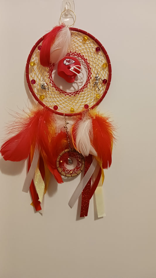 Kansas City Chiefs Red Dream Catcher - Handcrafted by Tabu