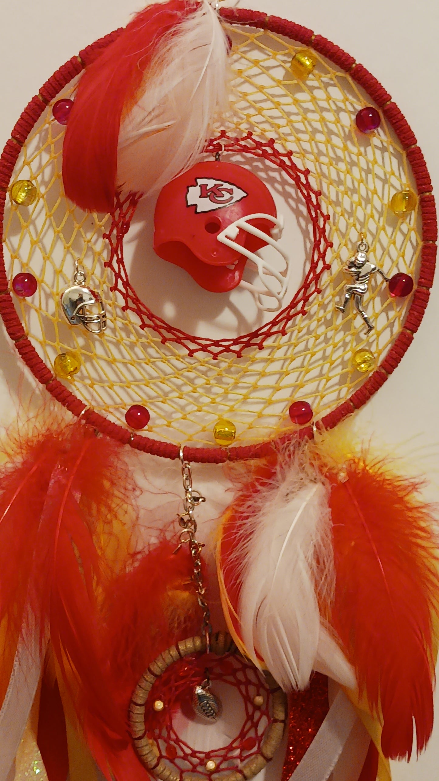 Kansas City Chiefs Red Dream Catcher - Handcrafted by Tabu