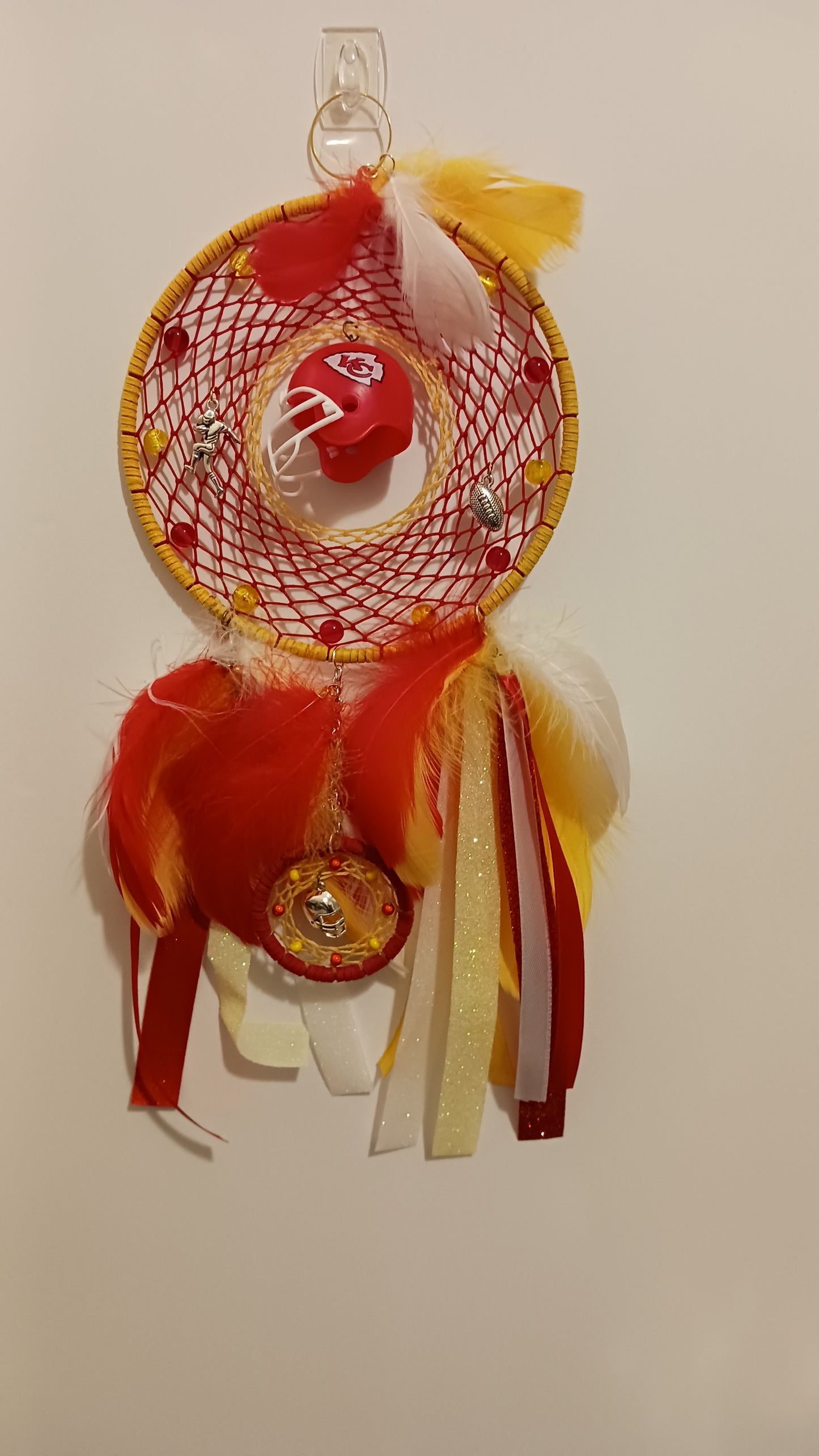 Kansas City Chiefs Yellow Dream Catcher - Handcrafted by Tabu