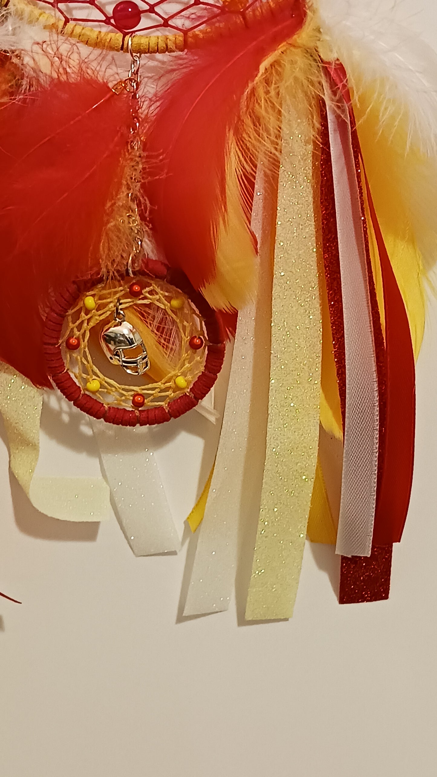 Kansas City Chiefs Yellow Dream Catcher - Handcrafted by Tabu