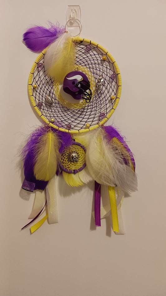 Minnesota Vikings Yellow Dream Catcher - Handcrafted by Tabu