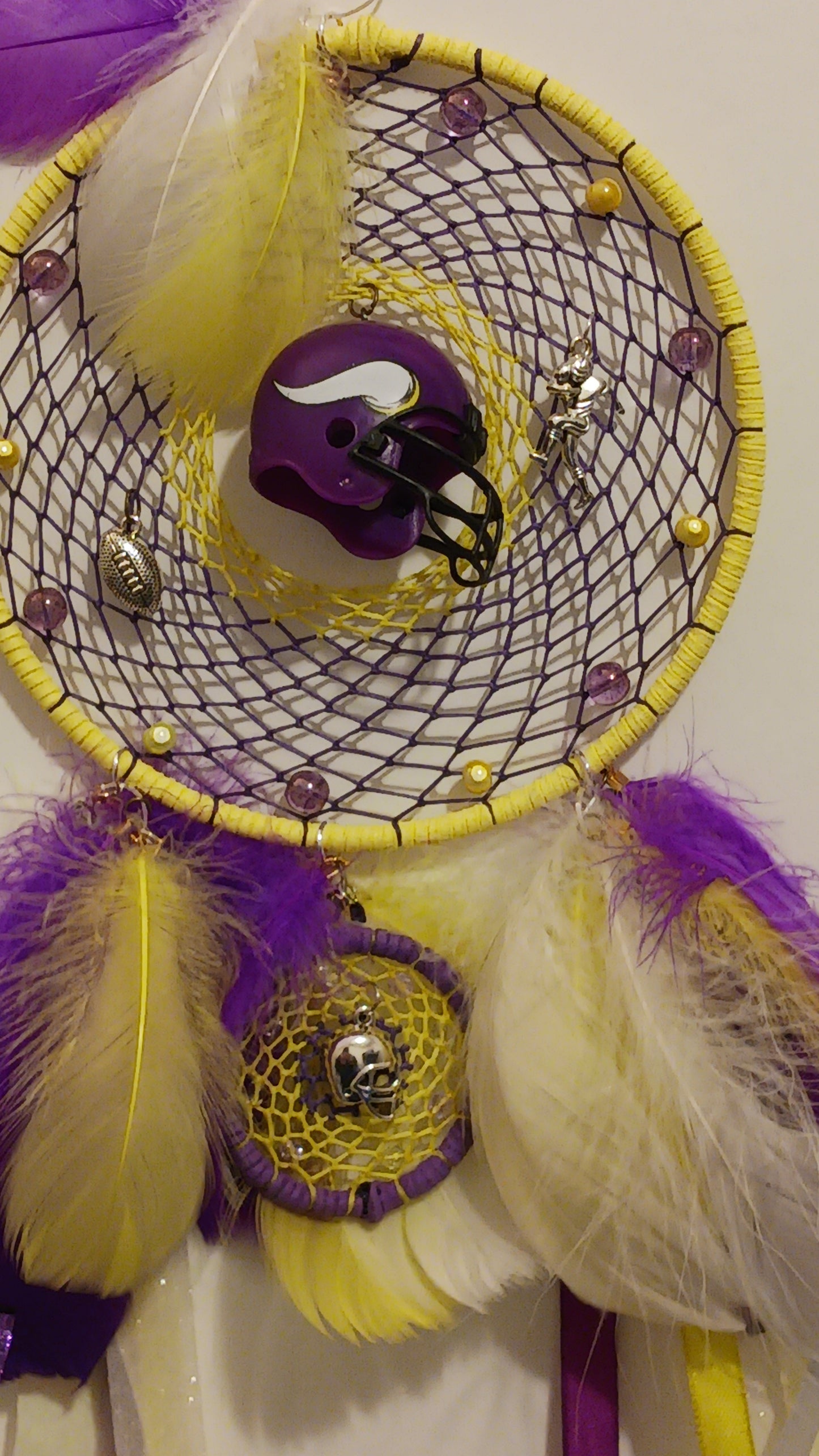 Minnesota Vikings Yellow Dream Catcher - Handcrafted by Tabu