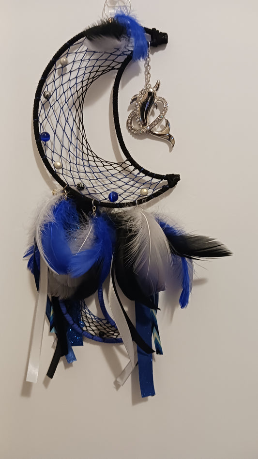 Dolphin Half Moon Dream Catcher - Handcrafted by Tabu