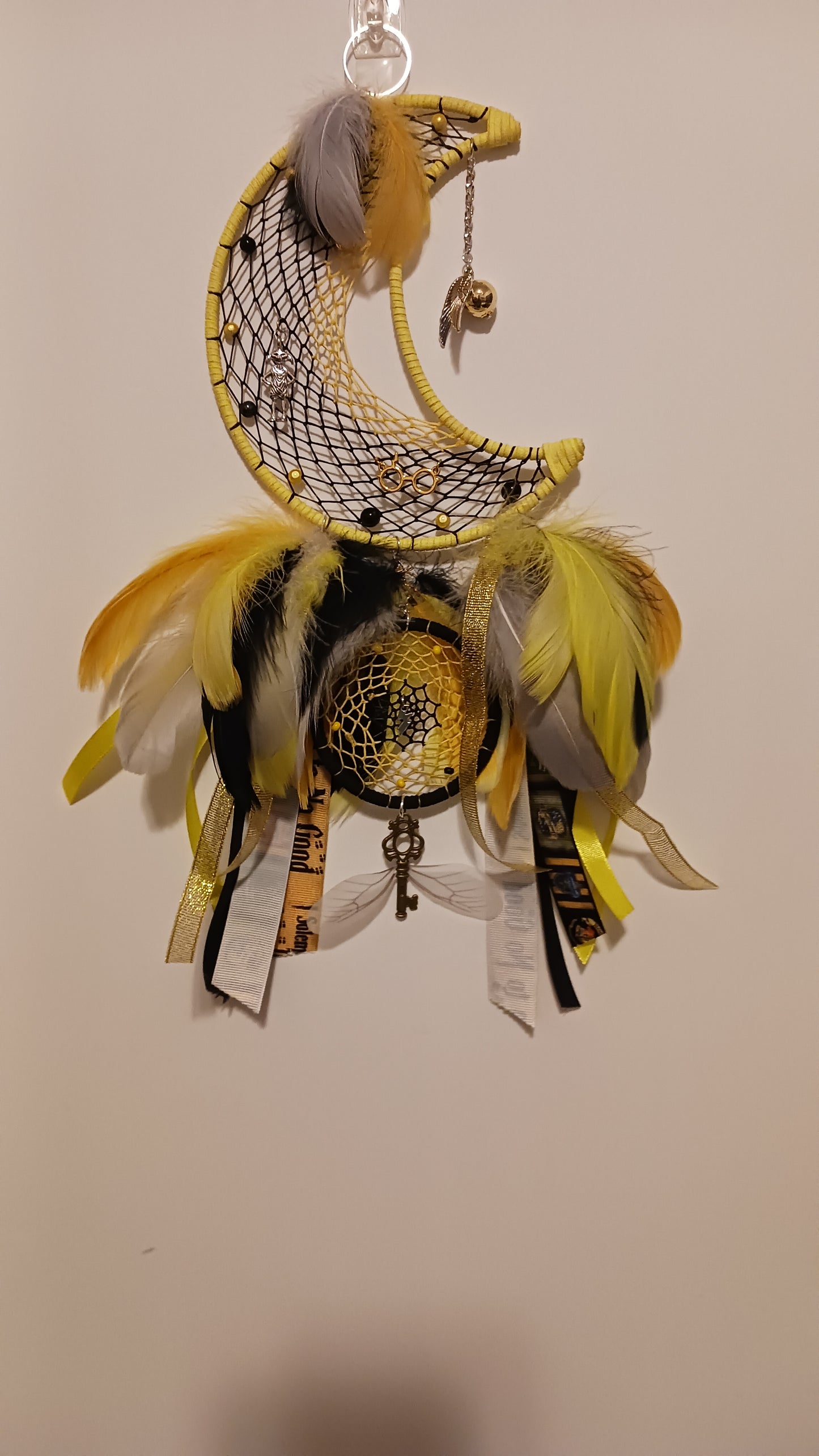 Hufflepuff Halfmoon Dream Catcher - Handcrafted by Tabu