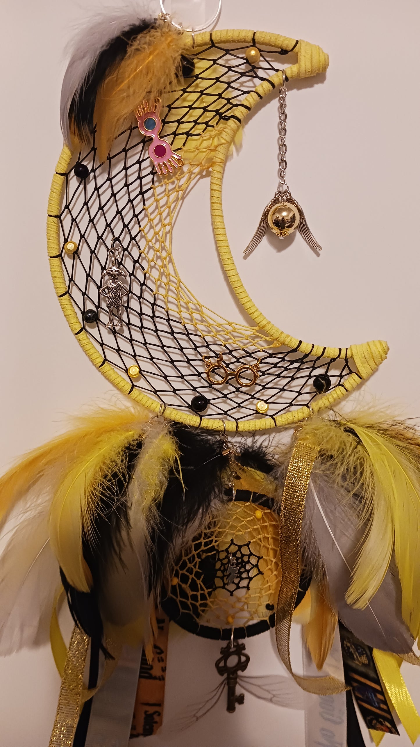 Hufflepuff Halfmoon Dream Catcher - Handcrafted by Tabu