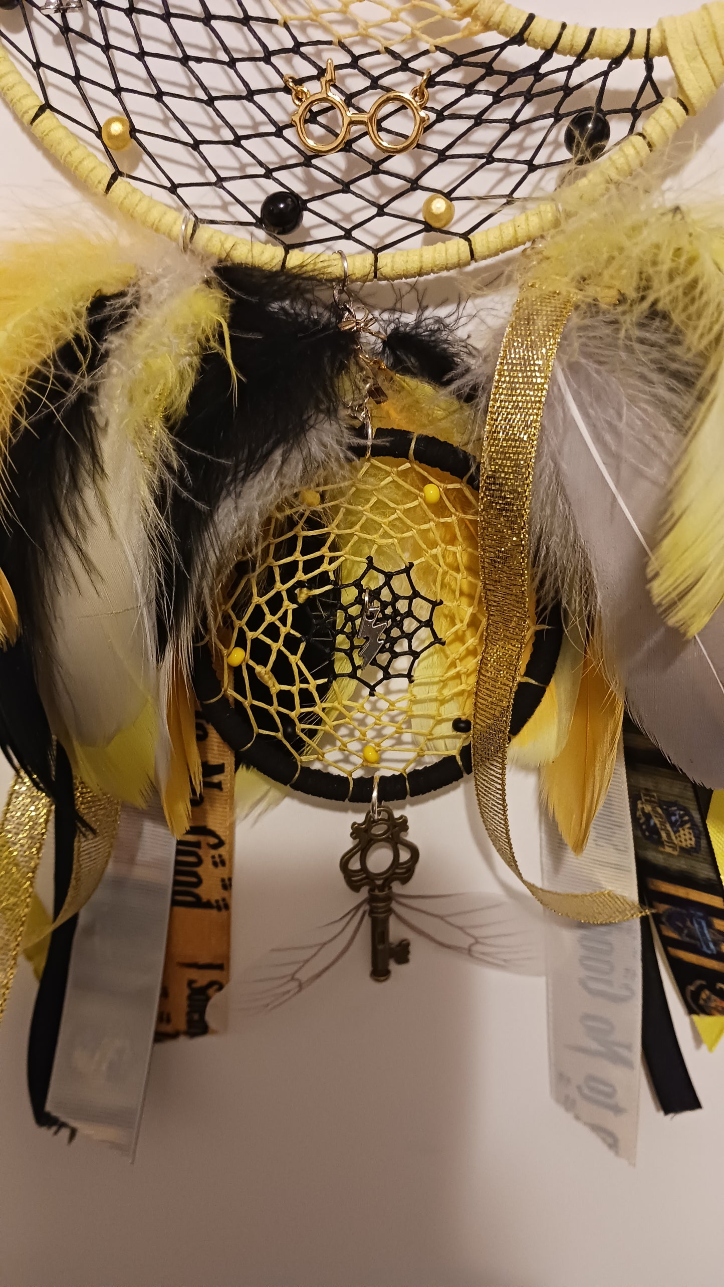 Hufflepuff Halfmoon Dream Catcher - Handcrafted by Tabu