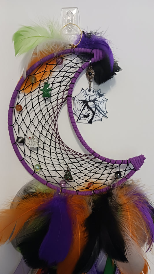 Nightmare Before Christmas Halfmoon Dream Catcher - Handcrafted by Tabu