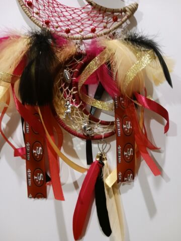 San Francisco 49ers Halfmoon Dream Catcher - Handcrafted by Tabu