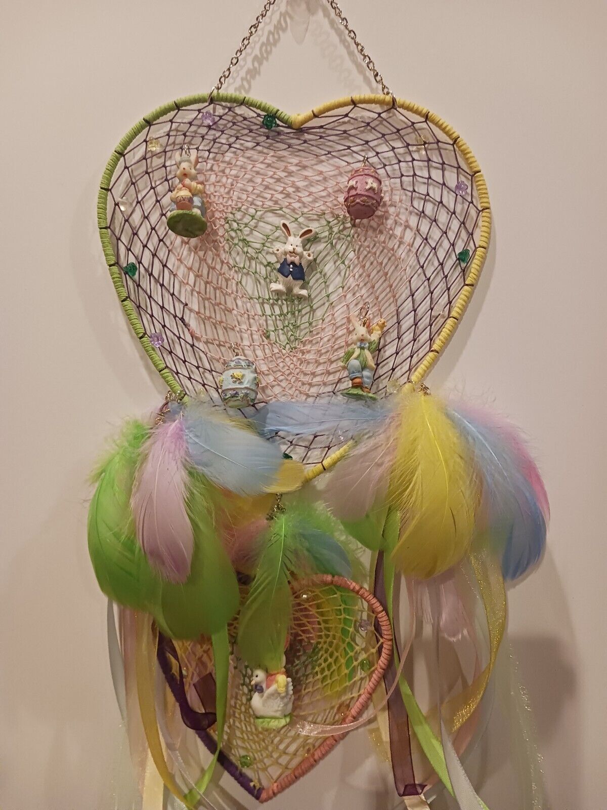 Easter Holiday Heart Dream Catcher - Handcrafted by Tabu